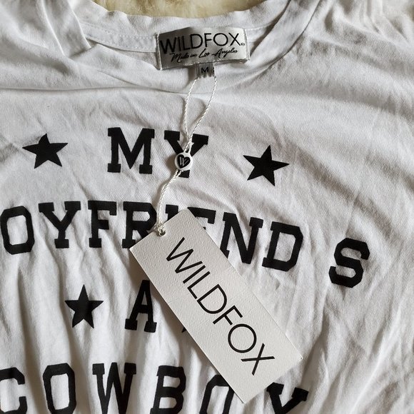 Wildfox My Boyfriends a Cowboy Tie-Front Tee Size M NWT - Picture 8 of 11